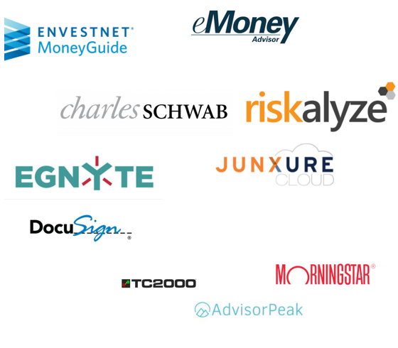 Collage of Financial and Investment Advisor logos.